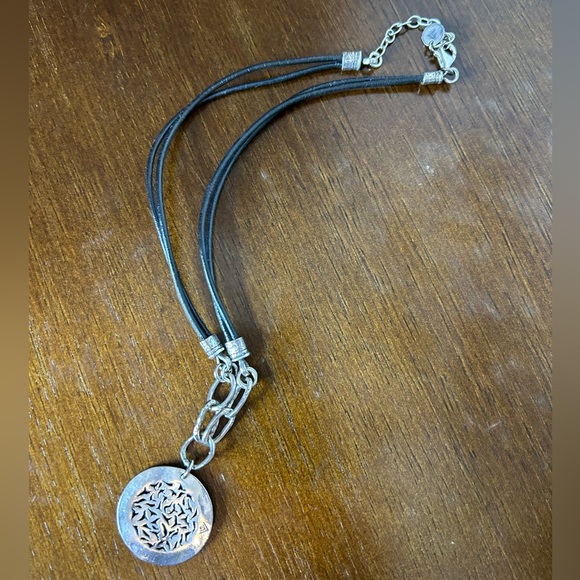 Silpada Sterling Silver and Black Leather Necklace - Picture 3 of 3